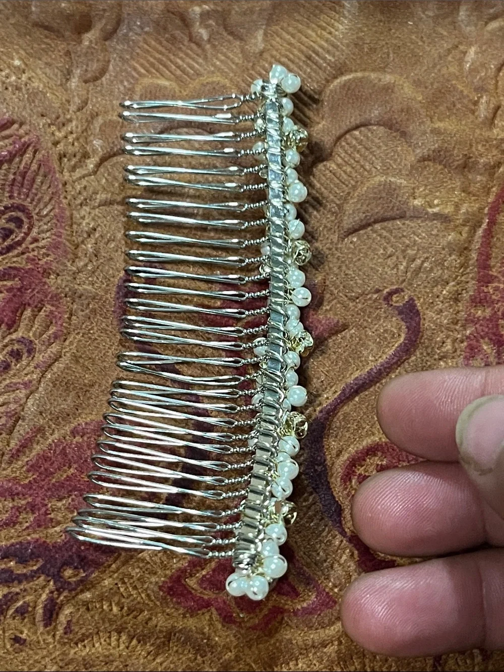 Vintage Pearl and Crystal Bridal Hair Comb - White Pearls, Clear Crystals